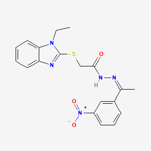 2-[(1-ethyl-1H-benzimidazol-2-yl)thio]-N'-[1-(3-nitrophenyl)ethylidene]acetohydrazide