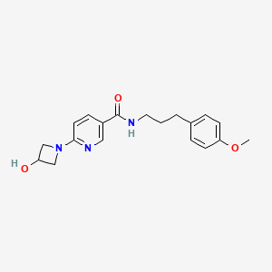 molecular formula C19H23N3O3 B5472008 6-(3-hydroxyazetidin-1-yl)-N-[3-(4-methoxyphenyl)propyl]nicotinamide 