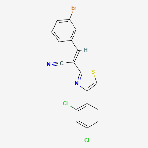 (E)-3-(3-bromophenyl)-2-[4-(2,4-dichlorophenyl)-1,3-thiazol-2-yl]prop-2-enenitrile