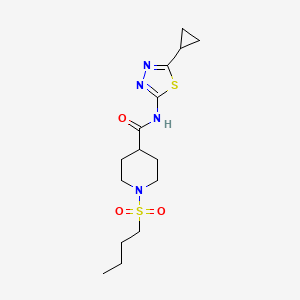 molecular formula C15H24N4O3S2 B5472019 1-butylsulfonyl-N-(5-cyclopropyl-1,3,4-thiadiazol-2-yl)piperidine-4-carboxamide 