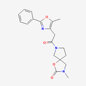 3-methyl-7-[(5-methyl-2-phenyl-1,3-oxazol-4-yl)acetyl]-1-oxa-3,7-diazaspiro[4.4]nonan-2-one