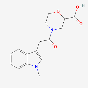 molecular formula C16H18N2O4 B5472060 4-[(1-methyl-1H-indol-3-yl)acetyl]-2-morpholinecarboxylic acid 