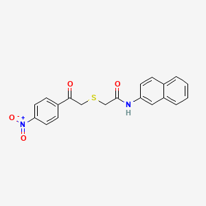 N-(naphthalen-2-yl)-2-{[2-(4-nitrophenyl)-2-oxoethyl]sulfanyl}acetamide