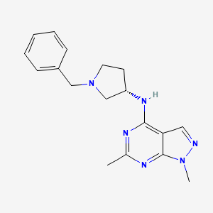 N-[(3S)-1-benzyl-3-pyrrolidinyl]-1,6-dimethyl-1H-pyrazolo[3,4-d]pyrimidin-4-amine