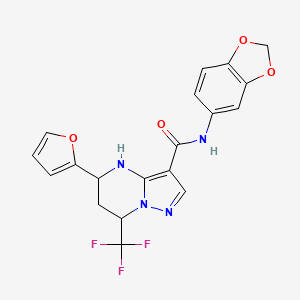 N-(1,3-benzodioxol-5-yl)-5-(furan-2-yl)-7-(trifluoromethyl)-4,5,6,7-tetrahydropyrazolo[1,5-a]pyrimidine-3-carboxamide