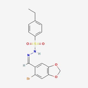 N'-[(6-bromo-1,3-benzodioxol-5-yl)methylene]-4-ethylbenzenesulfonohydrazide