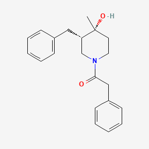 molecular formula C21H25NO2 B5472107 (3S*,4R*)-3-benzyl-4-methyl-1-(phenylacetyl)-4-piperidinol 