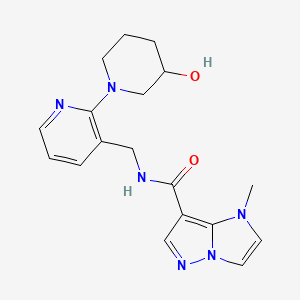 N-{[2-(3-hydroxypiperidin-1-yl)pyridin-3-yl]methyl}-1-methyl-1H-imidazo[1,2-b]pyrazole-7-carboxamide