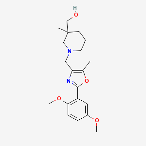 (1-{[2-(2,5-dimethoxyphenyl)-5-methyl-1,3-oxazol-4-yl]methyl}-3-methylpiperidin-3-yl)methanol