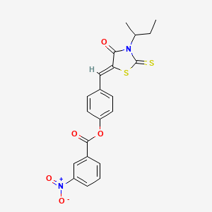 [4-[(Z)-(3-butan-2-yl-4-oxo-2-sulfanylidene-1,3-thiazolidin-5-ylidene)methyl]phenyl] 3-nitrobenzoate