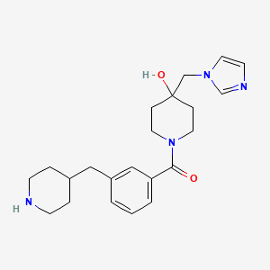 molecular formula C22H30N4O2 B5472178 4-(1H-imidazol-1-ylmethyl)-1-[3-(4-piperidinylmethyl)benzoyl]-4-piperidinol 