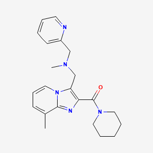 molecular formula C22H27N5O B5472192 N-methyl-1-[8-methyl-2-(piperidin-1-ylcarbonyl)imidazo[1,2-a]pyridin-3-yl]-N-(pyridin-2-ylmethyl)methanamine 