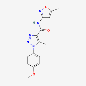 molecular formula C15H15N5O3 B5472196 1-(4-methoxyphenyl)-5-methyl-N-(5-methylisoxazol-3-yl)-1H-1,2,3-triazole-4-carboxamide 