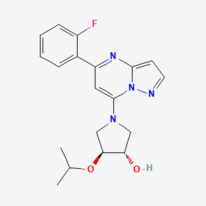 (3S,4S)-1-[5-(2-fluorophenyl)pyrazolo[1,5-a]pyrimidin-7-yl]-4-propan-2-yloxypyrrolidin-3-ol