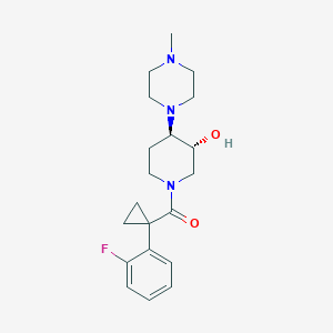 molecular formula C20H28FN3O2 B5472248 [1-(2-fluorophenyl)cyclopropyl]-[(3R,4R)-3-hydroxy-4-(4-methylpiperazin-1-yl)piperidin-1-yl]methanone 