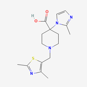 1-[(2,4-dimethyl-1,3-thiazol-5-yl)methyl]-4-(2-methyl-1H-imidazol-1-yl)piperidine-4-carboxylic acid