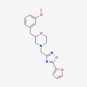 molecular formula C19H21N3O4 B5472276 4-{[5-(2-furyl)-1,2,4-oxadiazol-3-yl]methyl}-2-(3-methoxybenzyl)morpholine 