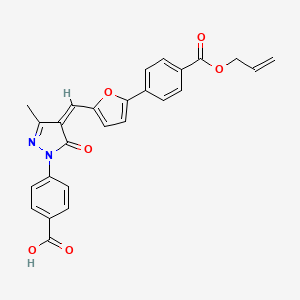 molecular formula C26H20N2O6 B5472286 4-{4-[(5-{4-[(allyloxy)carbonyl]phenyl}-2-furyl)methylene]-3-methyl-5-oxo-4,5-dihydro-1H-pyrazol-1-yl}benzoic acid 