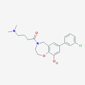 7-(3-chlorophenyl)-4-[4-(dimethylamino)butanoyl]-2,3,4,5-tetrahydro-1,4-benzoxazepin-9-ol