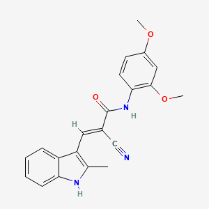 2-cyano-N-(2,4-dimethoxyphenyl)-3-(2-methyl-1H-indol-3-yl)acrylamide