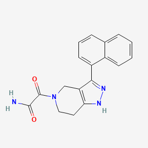 2-(3-Naphthalen-1-yl-1,4,6,7-tetrahydropyrazolo[4,3-c]pyridin-5-yl)-2-oxoacetamide