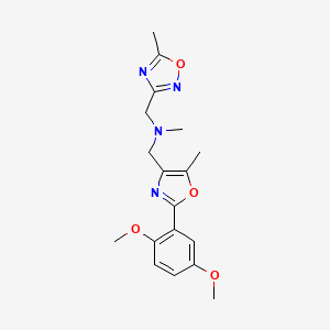 1-[2-(2,5-dimethoxyphenyl)-5-methyl-1,3-oxazol-4-yl]-N-methyl-N-[(5-methyl-1,2,4-oxadiazol-3-yl)methyl]methanamine