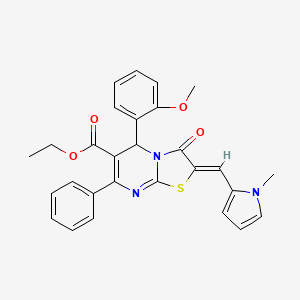 ethyl 5-(2-methoxyphenyl)-2-[(1-methyl-1H-pyrrol-2-yl)methylene]-3-oxo-7-phenyl-2,3-dihydro-5H-[1,3]thiazolo[3,2-a]pyrimidine-6-carboxylate