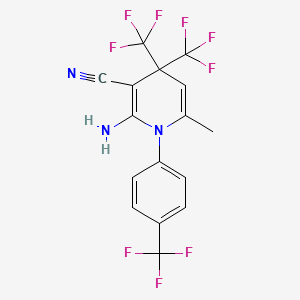 molecular formula C16H10F9N3 B5472386 2-Amino-6-methyl-4,4-bis(trifluoromethyl)-1-[4-(trifluoromethyl)phenyl]-1,4-dihydropyridine-3-carbonitrile 