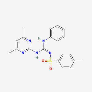 molecular formula C20H21N5O2S B5472401 (Z)-N'-(4,6-DIMETHYLPYRIMIDIN-2-YL)-N''-(4-METHYLBENZENESULFONYL)-N-PHENYLGUANIDINE 