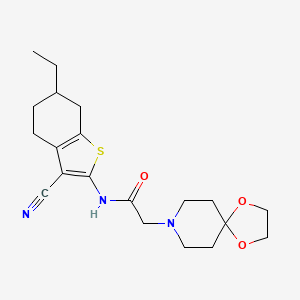 N-(3-cyano-6-ethyl-4,5,6,7-tetrahydro-1-benzothiophen-2-yl)-2-(1,4-dioxa-8-azaspiro[4.5]dec-8-yl)acetamide