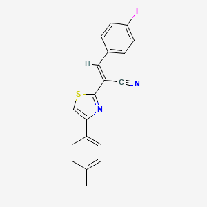 molecular formula C19H13IN2S B5472426 (E)-3-(4-iodophenyl)-2-[4-(4-methylphenyl)-1,3-thiazol-2-yl]prop-2-enenitrile 