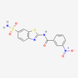 molecular formula C14H10N4O5S2 B5472447 3-nitro-N-(6-sulfamoyl-1,3-benzothiazol-2-yl)benzamide 