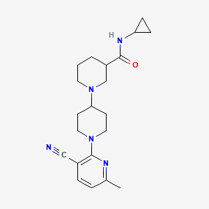 molecular formula C21H29N5O B5472497 1'-(3-cyano-6-methylpyridin-2-yl)-N-cyclopropyl-1,4'-bipiperidine-3-carboxamide 