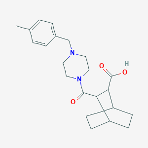 molecular formula C22H30N2O3 B5472516 3-{[4-(4-Methylbenzyl)piperazin-1-yl]carbonyl}bicyclo[2.2.2]octane-2-carboxylic acid 