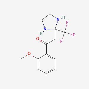 molecular formula C13H15F3N2O2 B5472519 1-(2-Methoxyphenyl)-2-[2-(trifluoromethyl)imidazolidin-2-yl]ethanone 