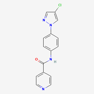 molecular formula C15H11ClN4O B5472529 N-[4-(4-chloro-1H-pyrazol-1-yl)phenyl]isonicotinamide 