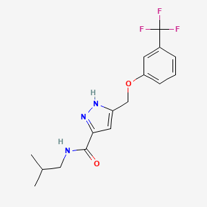 N-isobutyl-5-{[3-(trifluoromethyl)phenoxy]methyl}-1H-pyrazole-3-carboxamide