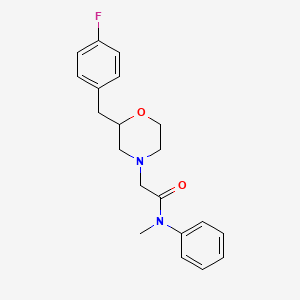 molecular formula C20H23FN2O2 B5472599 2-[2-(4-fluorobenzyl)-4-morpholinyl]-N-methyl-N-phenylacetamide 