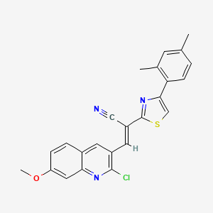 (E)-3-(2-chloro-7-methoxyquinolin-3-yl)-2-[4-(2,4-dimethylphenyl)-1,3-thiazol-2-yl]prop-2-enenitrile