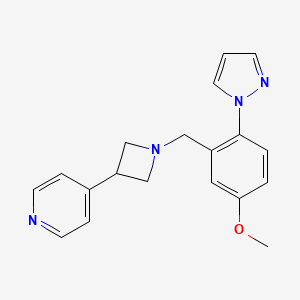 4-{1-[5-methoxy-2-(1H-pyrazol-1-yl)benzyl]-3-azetidinyl}pyridine