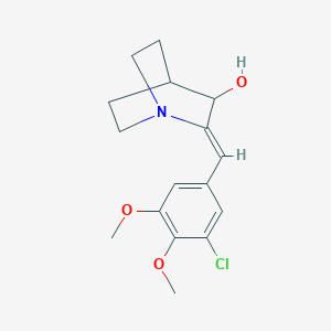 molecular formula C16H20ClNO3 B5472665 (2Z)-2-[(3-chloro-4,5-dimethoxyphenyl)methylidene]-1-azabicyclo[2.2.2]octan-3-ol 