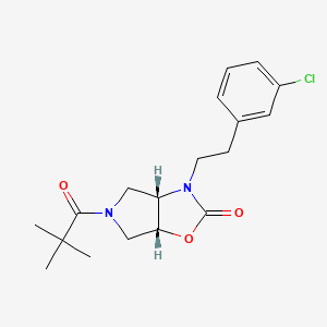 molecular formula C18H23ClN2O3 B5472674 (3aS*,6aR*)-3-[2-(3-chlorophenyl)ethyl]-5-(2,2-dimethylpropanoyl)hexahydro-2H-pyrrolo[3,4-d][1,3]oxazol-2-one 