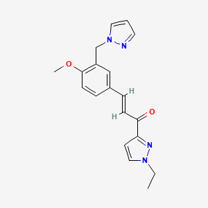 (E)-1-(1-ETHYL-1H-PYRAZOL-3-YL)-3-[4-METHOXY-3-(1H-PYRAZOL-1-YLMETHYL)PHENYL]-2-PROPEN-1-ONE