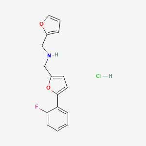 {[5-(2-fluorophenyl)-2-furyl]methyl}(2-furylmethyl)amine hydrochloride