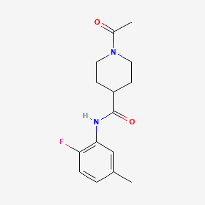 1-acetyl-N-(2-fluoro-5-methylphenyl)piperidine-4-carboxamide