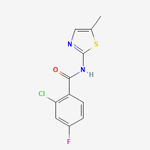 molecular formula C11H8ClFN2OS B5472738 2-chloro-4-fluoro-N-(5-methyl-1,3-thiazol-2-yl)benzamide 