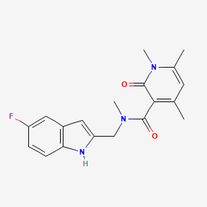 N-[(5-fluoro-1H-indol-2-yl)methyl]-N,1,4,6-tetramethyl-2-oxo-1,2-dihydropyridine-3-carboxamide