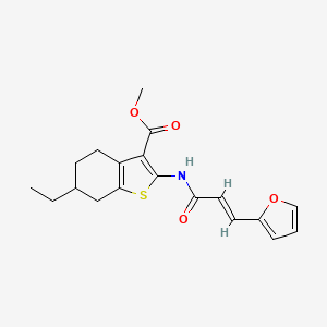 molecular formula C19H21NO4S B5472768 methyl 6-ethyl-2-{[(2E)-3-(furan-2-yl)prop-2-enoyl]amino}-4,5,6,7-tetrahydro-1-benzothiophene-3-carboxylate 