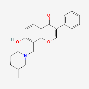 molecular formula C22H23NO3 B5472788 7-Hydroxy-8-[(3-methylpiperidin-1-yl)methyl]-3-phenylchromen-4-one 