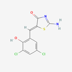 molecular formula C10H6Cl2N2O2S B5472794 (5Z)-2-amino-5-[(3,5-dichloro-2-hydroxyphenyl)methylidene]-1,3-thiazol-4-one 